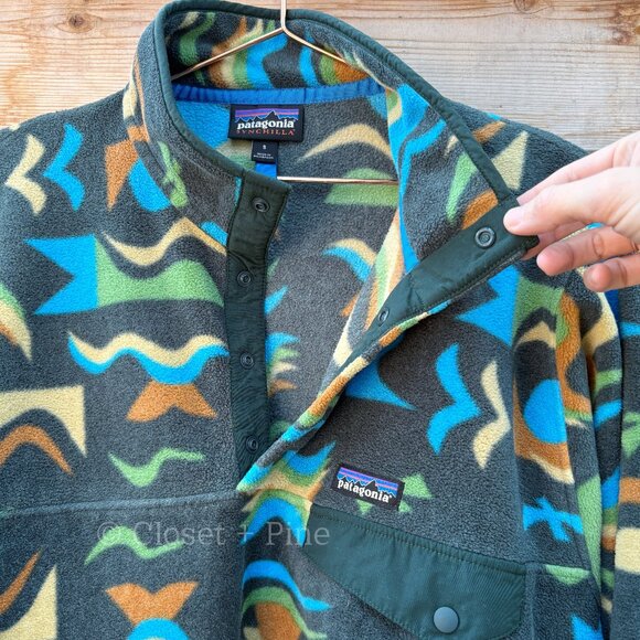 Patagonia Synchilla Snap-T Fleece Pullover Arctic‎ Collage Northern Green Small - Picture 6 of 15